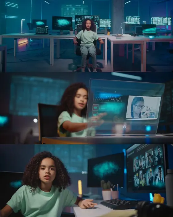 Spot para Accem con ambientación futurista, operador de cámara